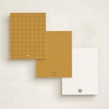 "Modern Arch" - Personalized Stationery Cards in Marigold by Owl and Toad - Back of Card Options