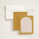 "Modern Arch" - Personalized Stationery Cards in Marigold by Owl and Toad - Assembled