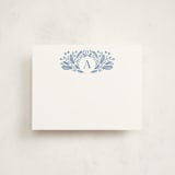 "leafy letter" - Personalized Stationery Cards in Sky by Jen Owens - Front