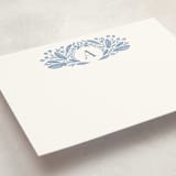 "leafy letter" - Personalized Stationery Cards in Sky by Jen Owens - Detail