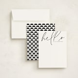 "Hello Stranger" - Personalized Stationery Cards in Tuxedo by Anna Elder - Assembled