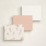 "softly brushed" - Personalized Stationery Cards in Peach by Monika Torun - Back of Card Options