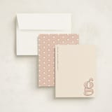 "Modish" - Personalized Stationery Cards in Blush by Ashley Rosenbaum - Assembled