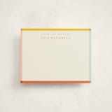 "Edge" - Personalized Stationery Cards in Coral by Ellen Schlegelmilch - Front