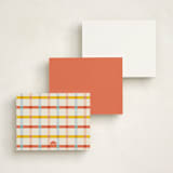 "Edge" - Personalized Stationery Cards in Coral by Ellen Schlegelmilch - Back of Card Options