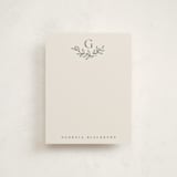 "Lined Laurels" - Personalized Stationery Cards in Midnight by Jessica Williams - Front