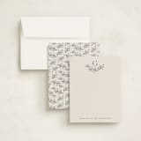 "Lined Laurels" - Personalized Stationery Cards in Midnight by Jessica Williams - Assembled