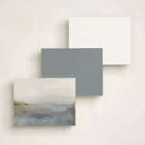 "Brittanica" - Personalized Stationery Cards in Mist by Robert and Stella - Back of Card Options