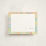 "Pretty Plaid" - Personalized Stationery Cards in Citrus by Lori Wemple - Front
