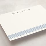 "Lined elegance" - Personalized Stationery Cards in Ocean by Creo Study - Detail