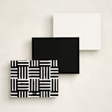 "Block Stripes" - Personalized Stationery Cards in Coal by Robert and Stella - Back of Card Options