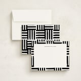 "Block Stripes" - Personalized Stationery Cards in Coal by Robert and Stella - Assembled