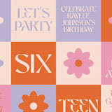 "Checked" - Sweet Sixteen Party Invitations in Bubblegum by Jenna Holcomb - Detail