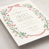 "Bow garden" - Sweet Sixteen Party Invitations in Coral by Yaling Hou Suzuki - Detail