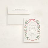 "Bow garden" - Sweet Sixteen Party Invitations in Coral by Yaling Hou Suzuki - Invitation with Envelope