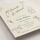 "Sweets & Treats" - Sweet Sixteen Party Invitations in Licorice by Sarah Rosenthal - Detail