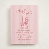 "Sixteen Bow Candles" - Sweet Sixteen Party Invitations in Cherry by Tamara Hilje - Front