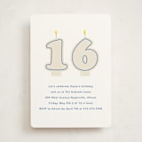 "Retro Sixteen Candles" - Sweet Sixteen Party Invitations in Azure by Baumbirdy - Front
