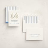 "Retro Sixteen Candles" - Sweet Sixteen Party Invitations in Azure by Baumbirdy - Assembled