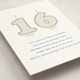 "Retro Sixteen Candles" - Sweet Sixteen Party Invitations in Azure by Baumbirdy - Detail