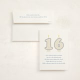 "Retro Sixteen Candles" - Sweet Sixteen Party Invitations in Azure by Baumbirdy - Invitation with Envelope