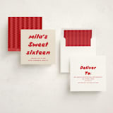 "Bubble Gum" - Sweet Sixteen Party Invitations in Cherry by Ani Somi - Assembled