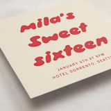"Bubble Gum" - Sweet Sixteen Party Invitations in Cherry by Ani Somi - Detail