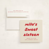 "Bubble Gum" - Sweet Sixteen Party Invitations in Cherry by Ani Somi - Invitation with Envelope