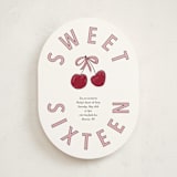 "Cherry Sundae" - Sweet Sixteen Party Invitations in Meringue by Inkblot Design - Front