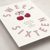 "Cherry Sundae" - Sweet Sixteen Party Invitations in Meringue by Inkblot Design - Detail