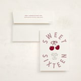 "Cherry Sundae" - Sweet Sixteen Party Invitations in Meringue by Inkblot Design - Invitation with Envelope