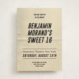 "Headliner" - Sweet Sixteen Party Invitations in Ink by Claire - Front