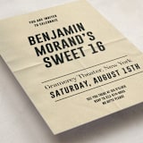 "Headliner" - Sweet Sixteen Party Invitations in Ink by Claire - Detail