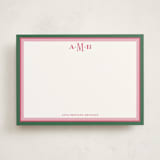 "Cardigan" - Personalized Stationery Cards in Amaranth by Jennifer Lew - Front