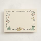 "Garden Story" - Personalized Stationery Cards in French Navy by Sarah Rosenthal - Front