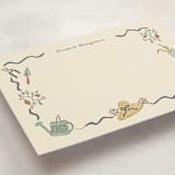 "Garden Story" - Personalized Stationery Cards in French Navy by Sarah Rosenthal - Detail
