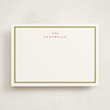 "Two line" - Personalized Stationery Cards in Chartreuse by Stacey Meacham - Front