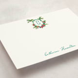 "St. Barts Crest" - Personalized Stationery Cards in Palm by Jenna Holcomb - Detail
