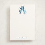 "New Orleans Crest" - Personalized Stationery Cards in Bluebell by Jenna Holcomb - Front