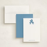 "New Orleans Crest" - Personalized Stationery Cards in Bluebell by Jenna Holcomb - Assembled