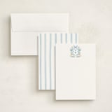 "Atlanta Crest" - Personalized Stationery Cards in Bluebell by Elly - Assembled