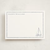 "Sailboat" - Personalized Stationery Cards in Coast by Cass Loh - Front