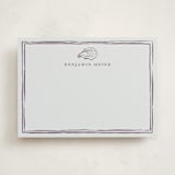 "Oyster Shell" - Personalized Stationery Cards in Eggplant by Cass Loh - Front