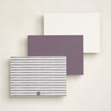 "Oyster Shell" - Personalized Stationery Cards in Eggplant by Cass Loh - Back of Card Options