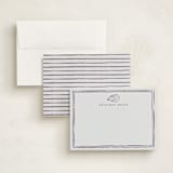 "Oyster Shell" - Personalized Stationery Cards in Eggplant by Cass Loh - Assembled