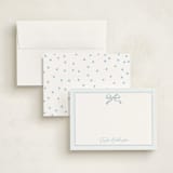 "Bow" - Personalized Stationery Cards in Sky by Helena Vitto - Assembled