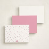 "Bow" - Personalized Stationery Cards in Blush by Pink House Press - Back of Card Options