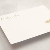 "Beach Umbrella" - Personalized Stationery Cards in Lemon by Jenna Holcomb - Detail