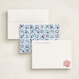 "Coral" - Personalized Stationery Cards in Coral by Jenna Holcomb - Assembled