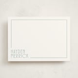 "Linear" - Personalized Stationery Cards in Mint by Angela Garrick - Front
